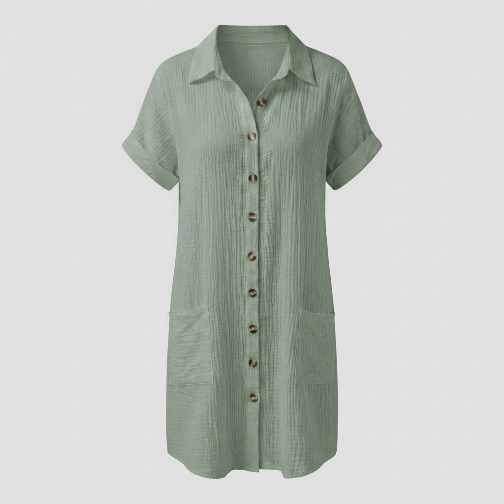 Casual Button Down Shirt Dress