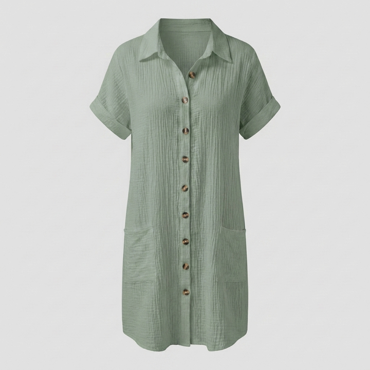 Casual Button Down Shirt Dress
