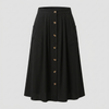 Button Front Midi Skirt with Pockets
