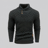Men’s High‑Neck Button‑Front Thick Knit Sweater