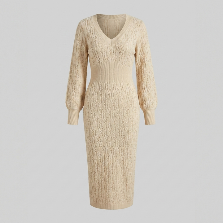 Chic Knit Pattern Dress for Women