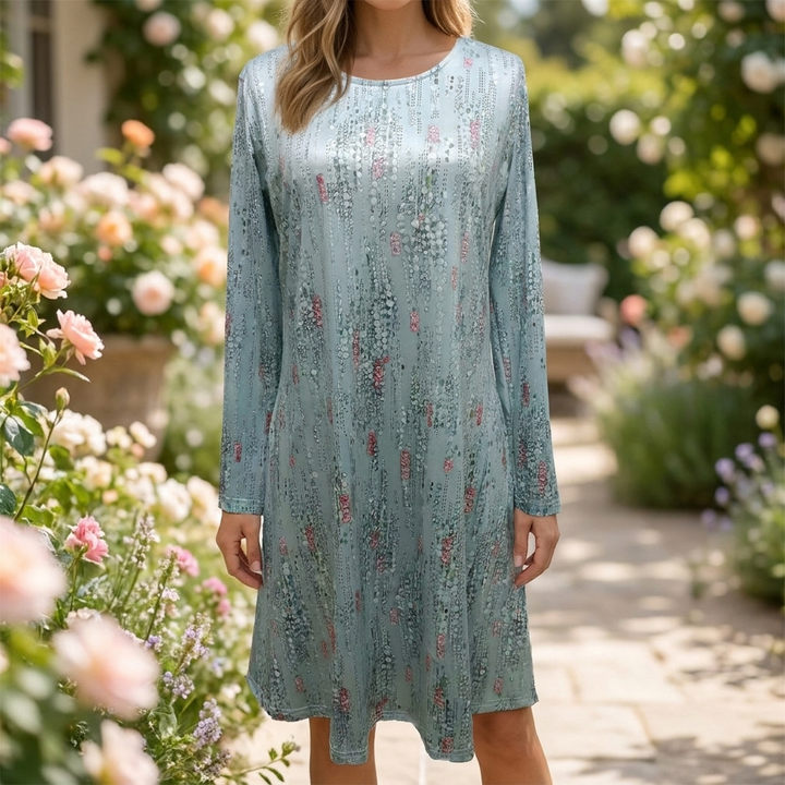 Feminine A‑Line Floral Pattern Dress