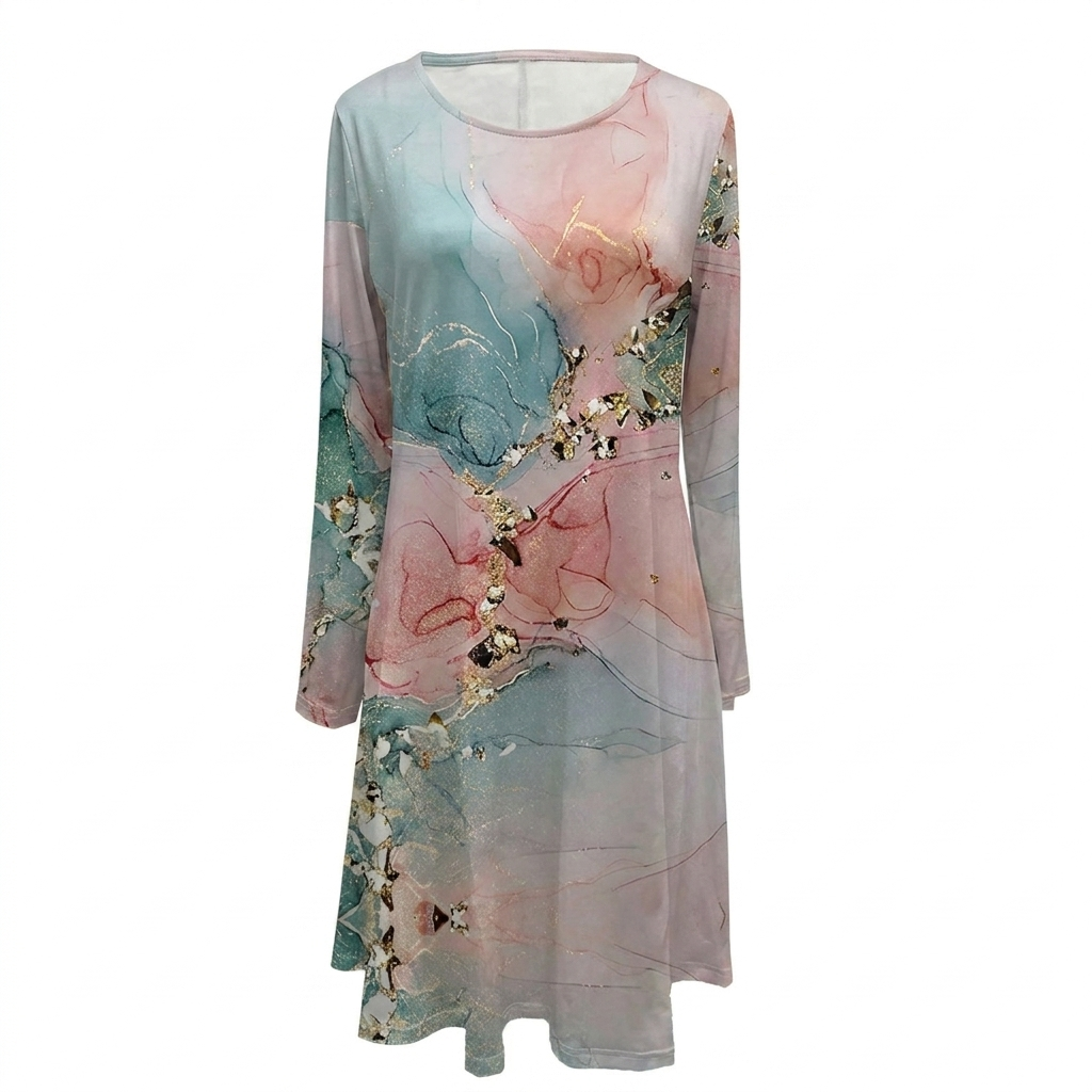 Feminine A‑Line Floral Pattern Dress