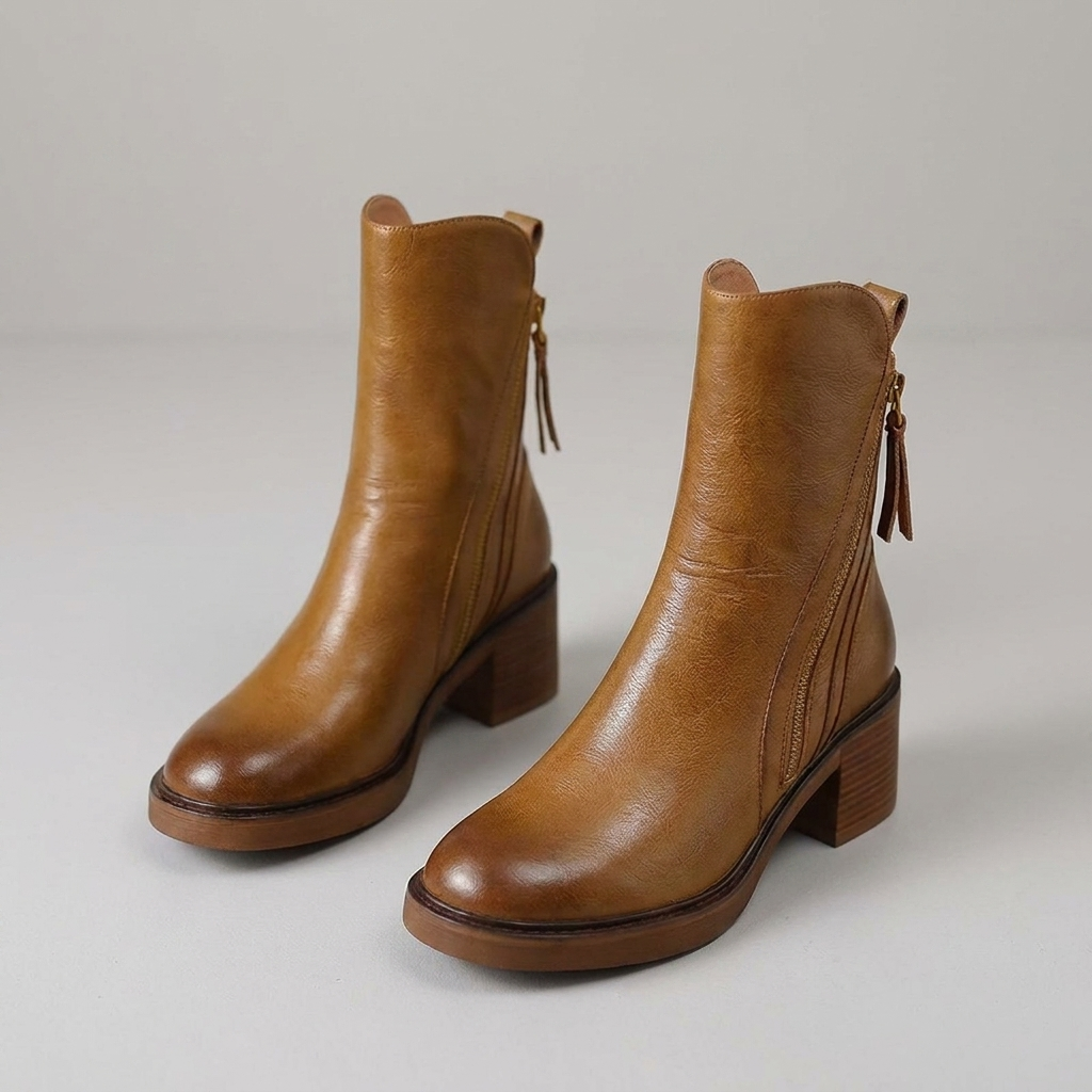 Chic Block Heel Ankle Boots