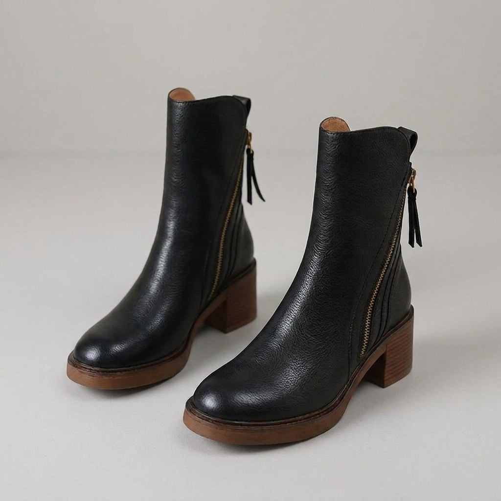 Chic Block Heel Ankle Boots