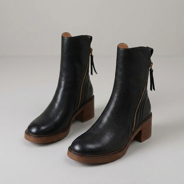 Chic Block Heel Ankle Boots