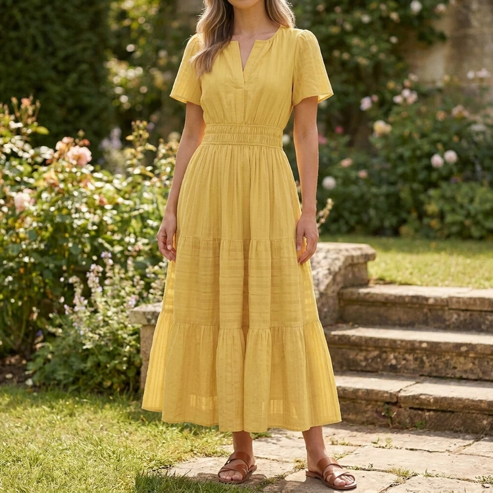 Short Sleeve Midi Dress