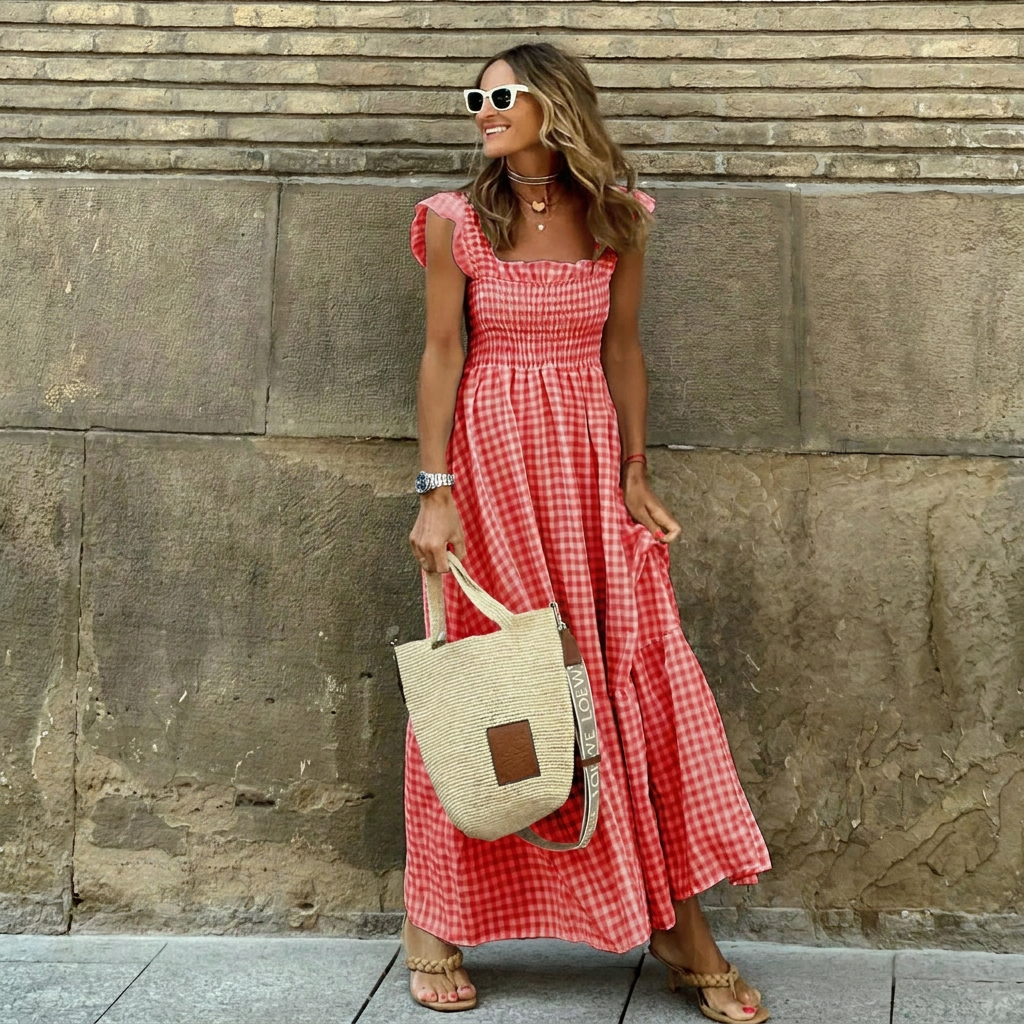 Flowy Smocked Maxi Dress for Casual or Special Events