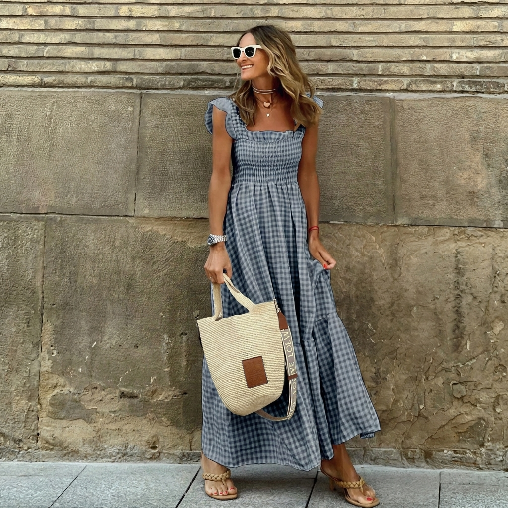 Flowy Smocked Maxi Dress for Casual or Special Events