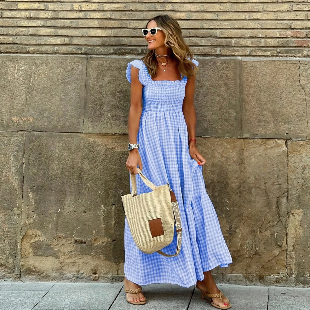 Flowy Smocked Maxi Dress for Casual or Special Events