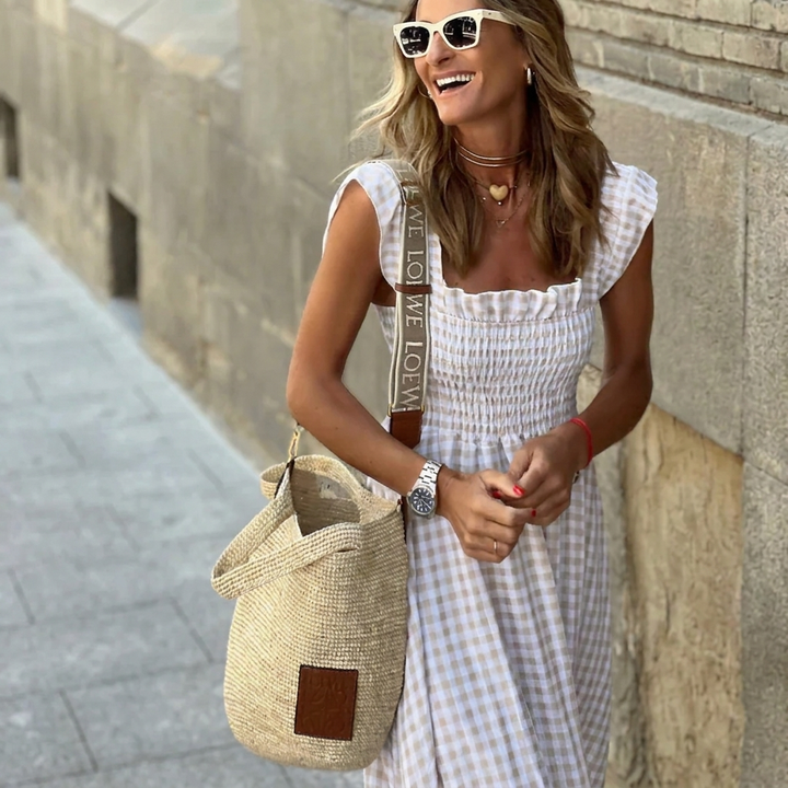 Flowy Smocked Maxi Dress for Casual or Special Events