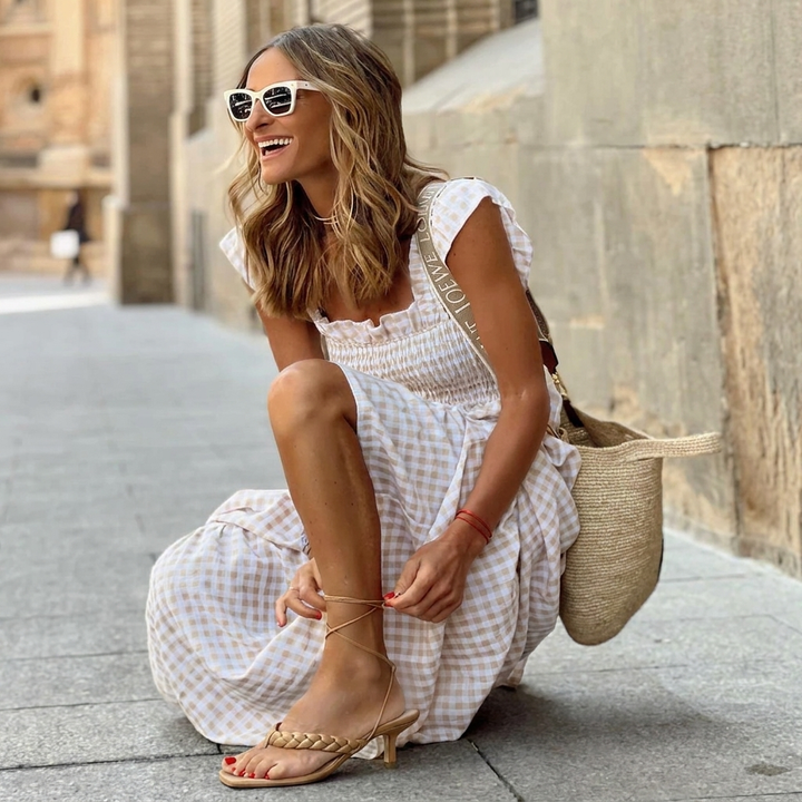 Flowy Smocked Maxi Dress for Casual or Special Events