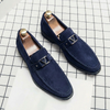 Men’s Slip-On Suede Loafers with Decorative Bit