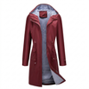 Breathable Long Coat for Women with Hood and Feminine Cut