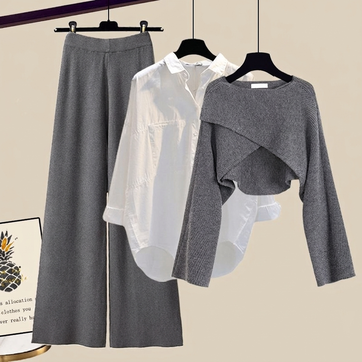 3‑Piece Wide Leg Trousers