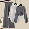 3‑Piece Wide Leg Trousers