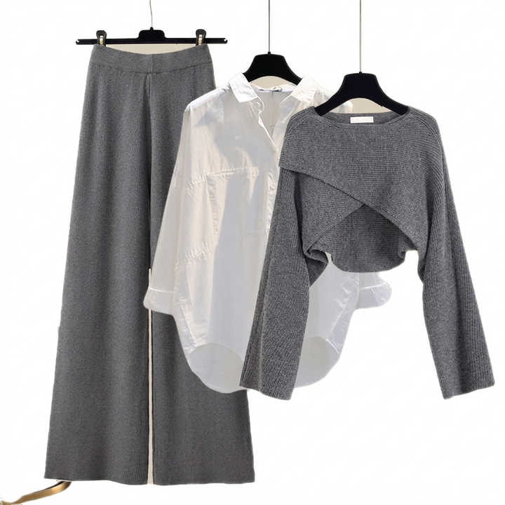 3‑Piece Wide Leg Trousers