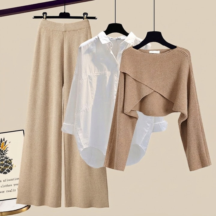 3‑Piece Wide Leg Trousers