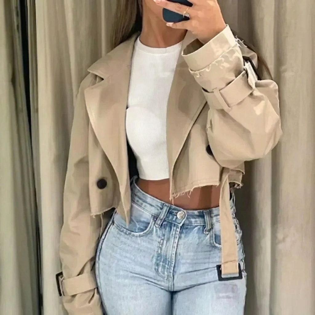 Women’s Belted Half Trench Coat