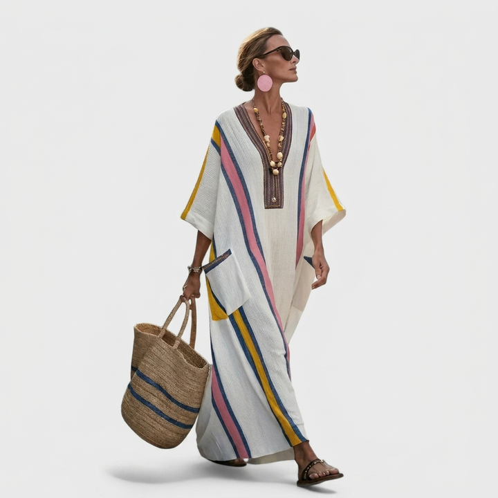 Women’s V‑Neck Loose Maxi Dress