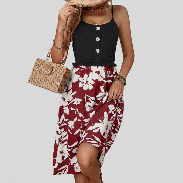 Chic Button-Down Floral Dress