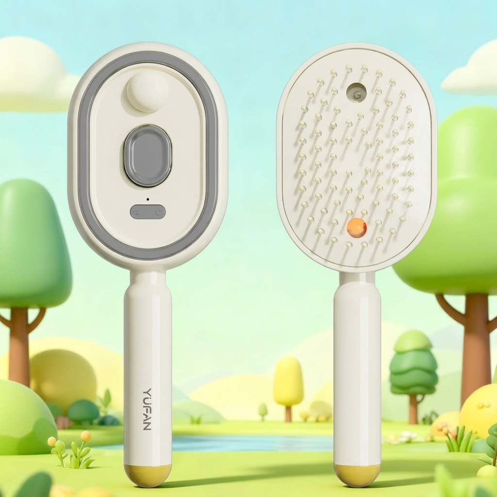 Smart Airbag Massage Hair Brush with Essential Oil Spray