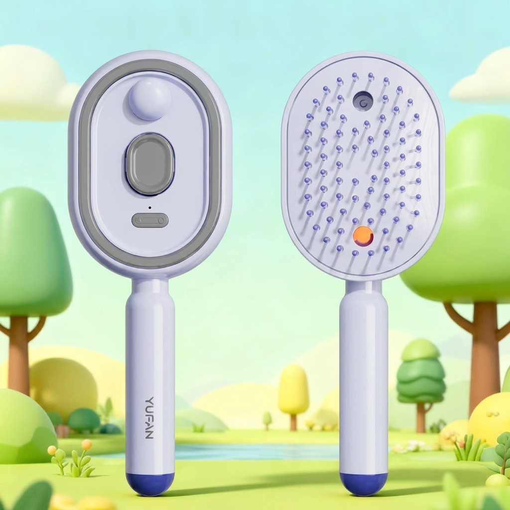 Smart Airbag Massage Hair Brush with Essential Oil Spray