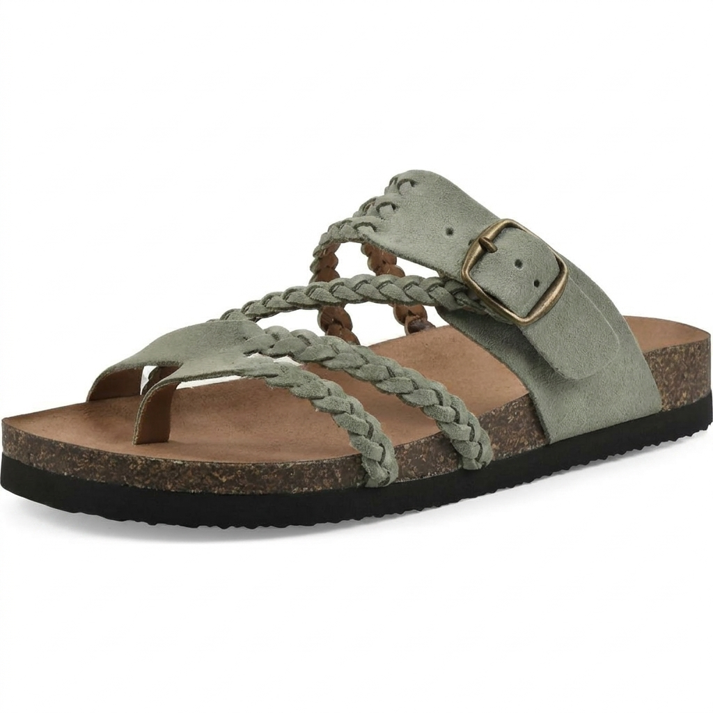 Elegant European Style Woven Strap Flat Sandals for Women