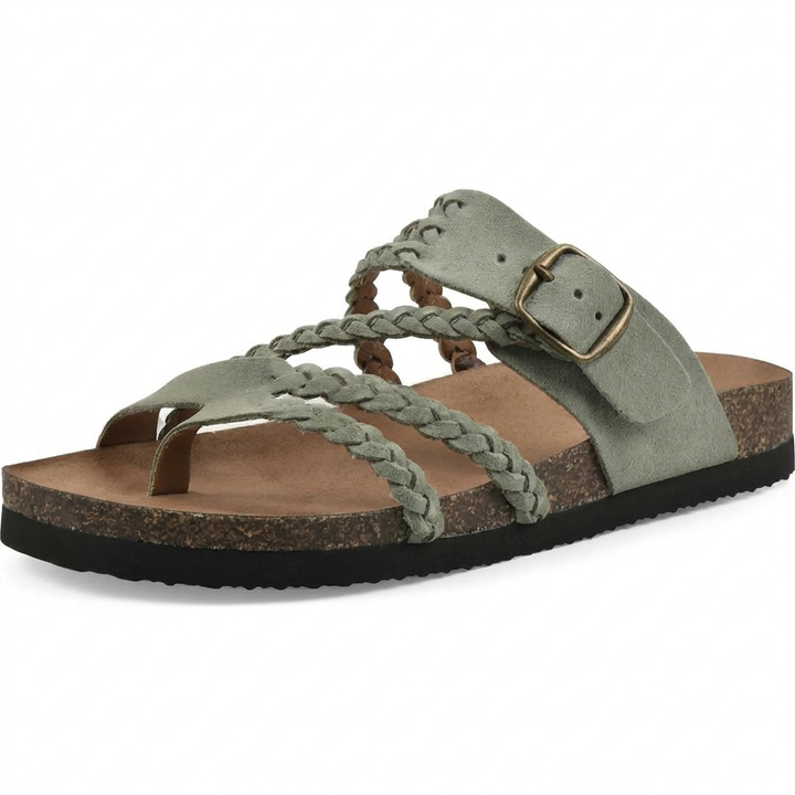 Elegant European Style Woven Strap Flat Sandals for Women