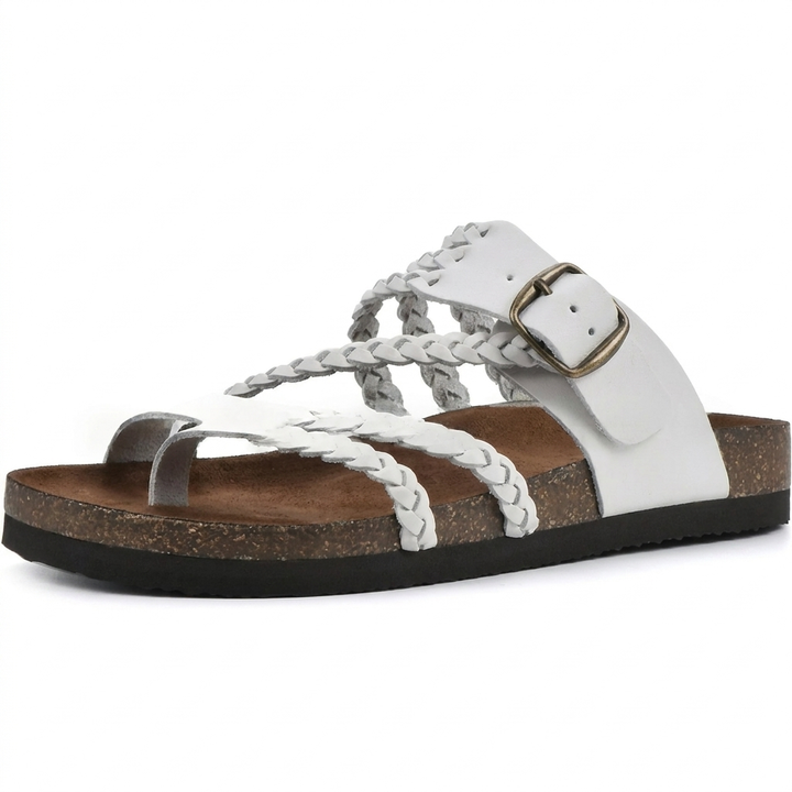 Elegant European Style Woven Strap Flat Sandals for Women