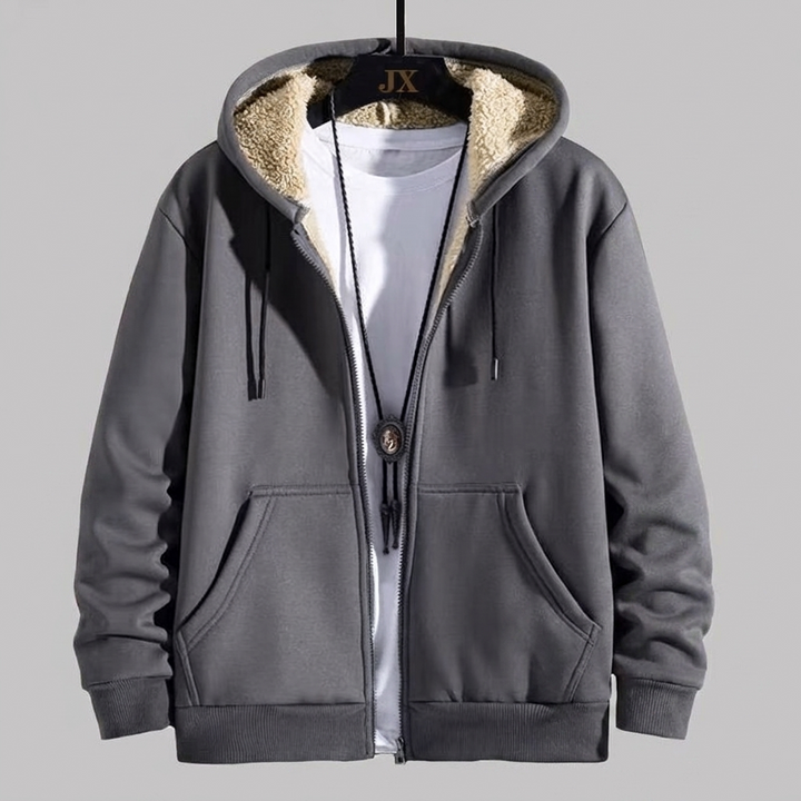 Warmth Men’s Fleece-Lined Winter Hoodie Jacket