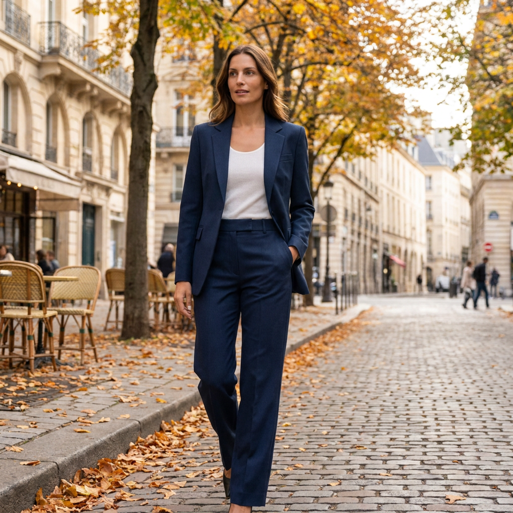Women's Trouser Suit – Structured Blazer & Straight Trousers