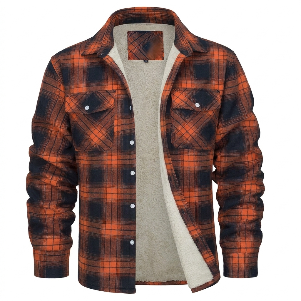 Fleece-Lined Checked Jacket