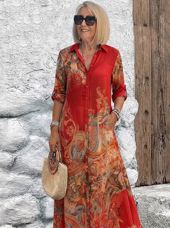 Mediterranean resort maxi dress