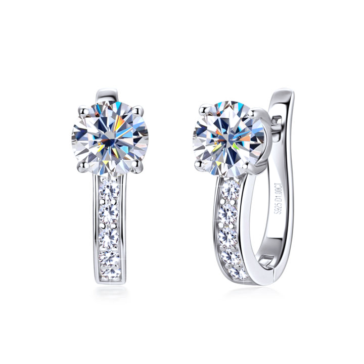 Gold moissanite earrings