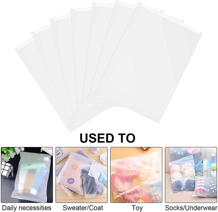 Frosted Reusable Zip Bags – Pack of 40 Clothing Bags with Ventilation Holes (Buy 1, Get 1 FREE)