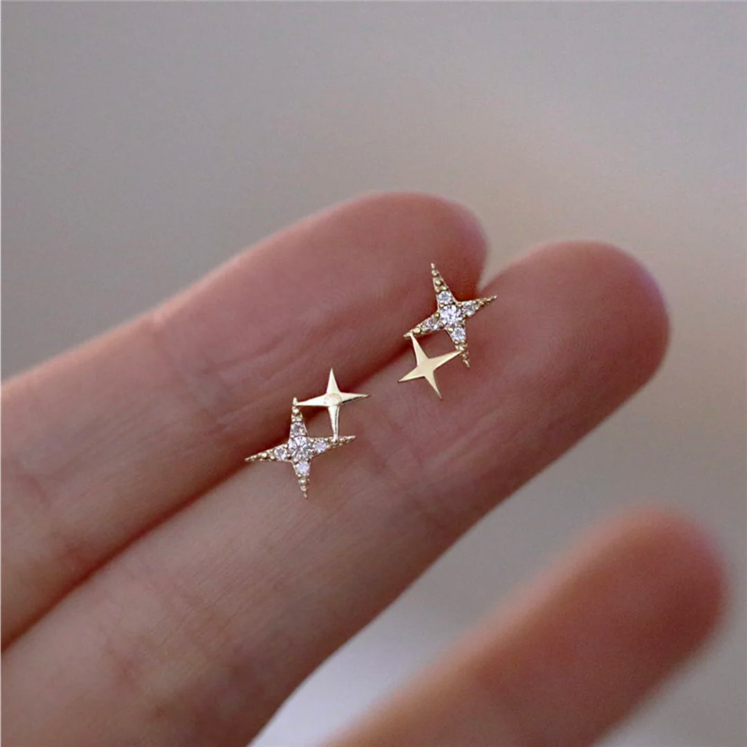 Star Earrings with Cubic Zirconia