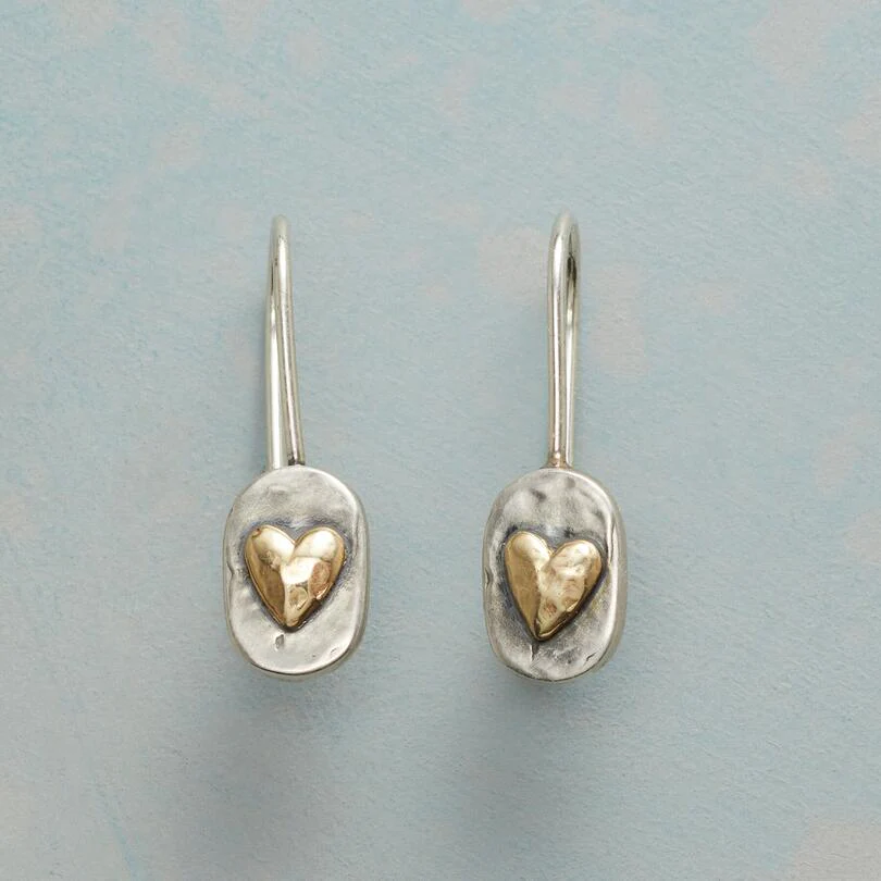 Retro handmade heart earrings