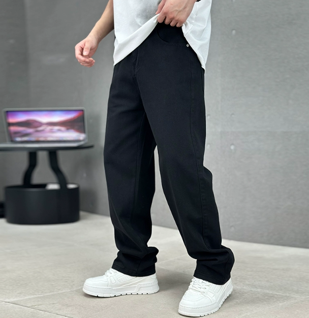 Men's Straight Leg Jeans Cotton - Classic Denim Trousers