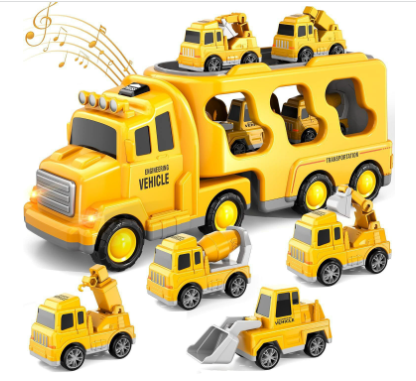 City Toy Carrier with Light and Sound Effects – Includes Vehicles