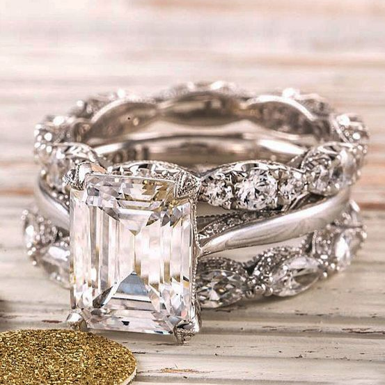 Silver ring with large stone