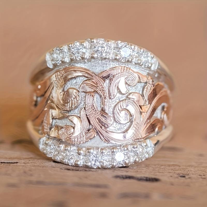Refined Silver Ring with Rose Petal Design