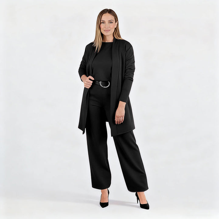 3-piece comfort set: cardigan, top and trousers