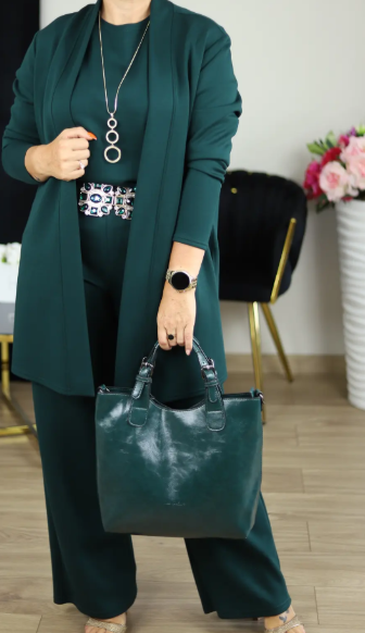 3-piece comfort set: cardigan, top and trousers