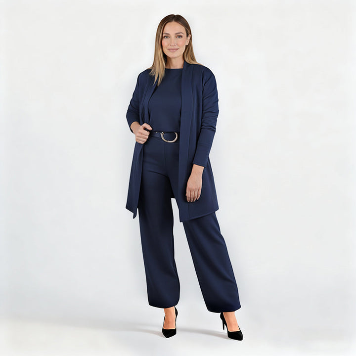 3-piece comfort set: cardigan, top and trousers