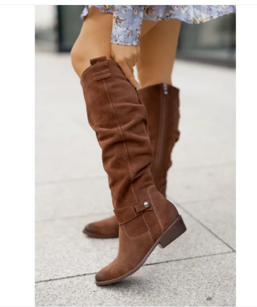 Women's Knee-High Boots Wide-Fit with Low Heel