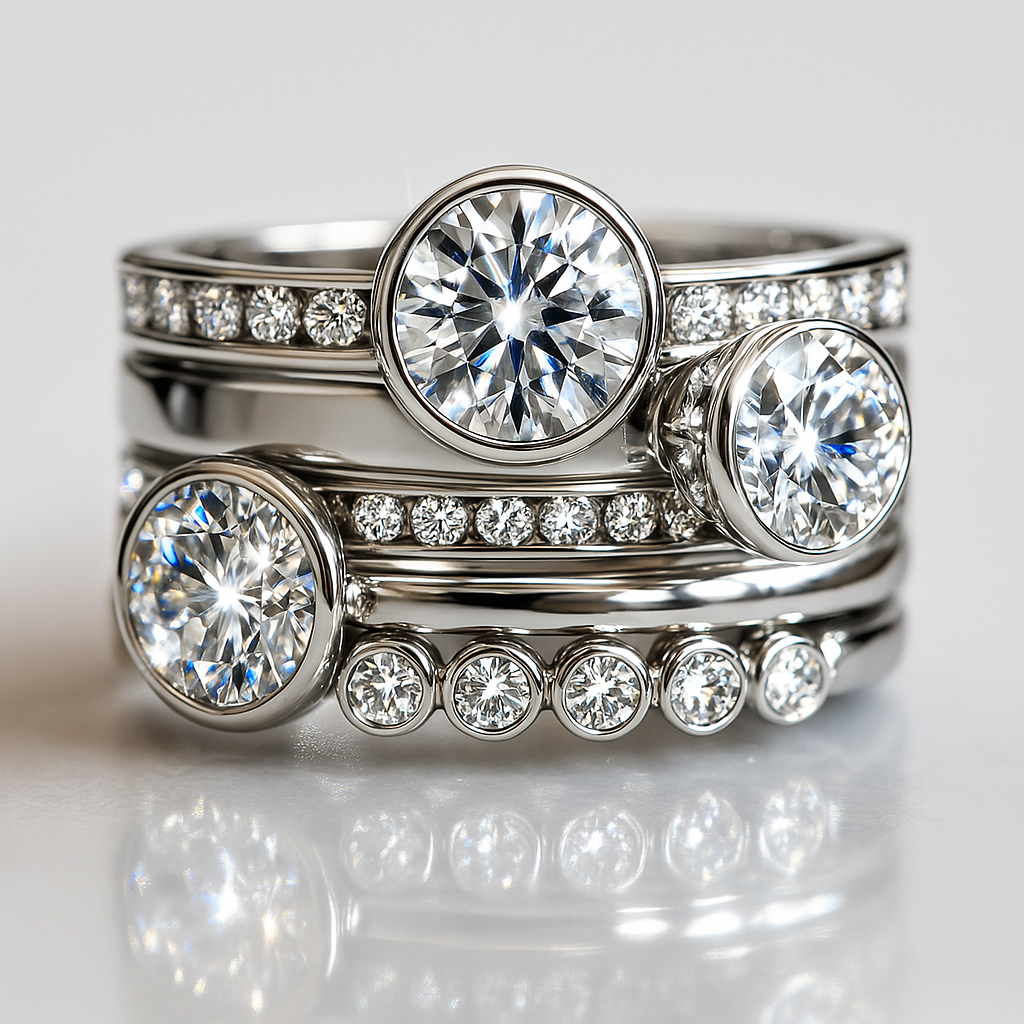 Refined Silver Ring with Sparkling Crystals