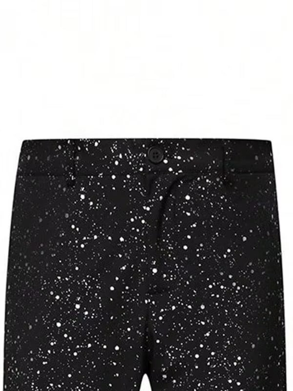 Men's Glitter Suit Jacket and Trousers - Black