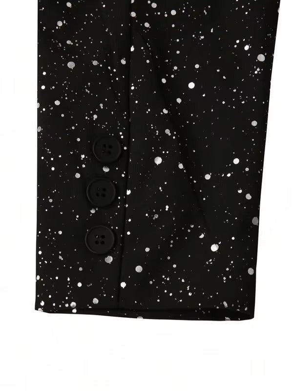 Men's Glitter Suit Jacket and Trousers - Black