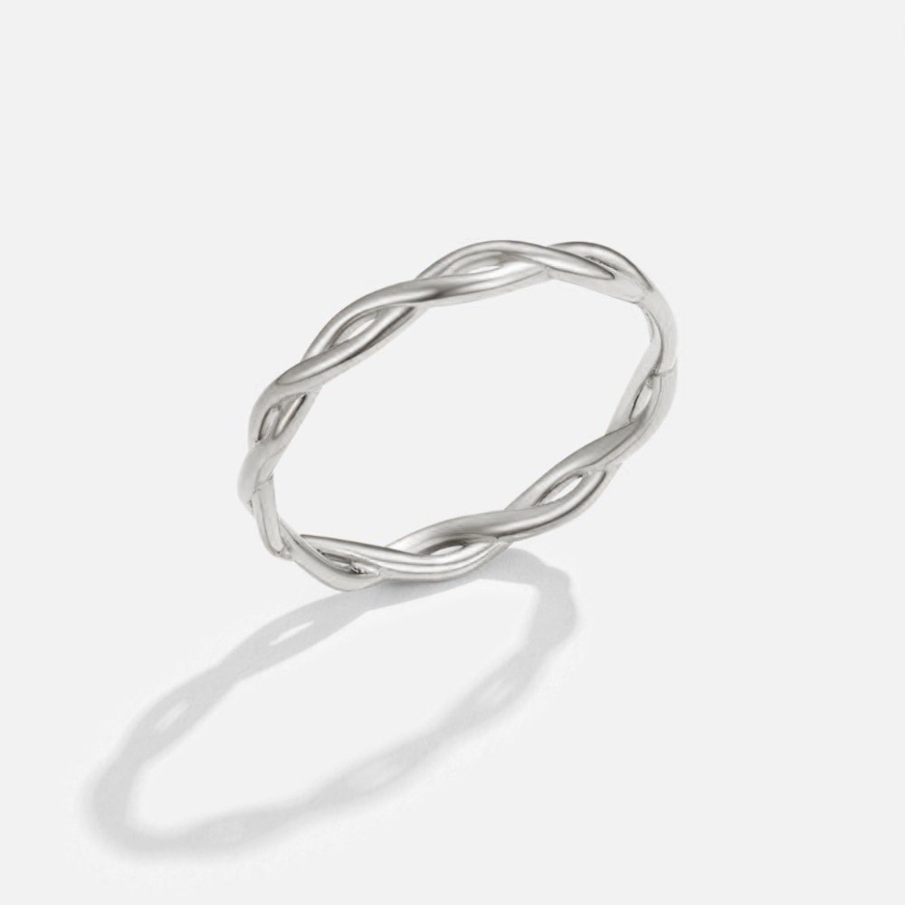 Endless silver twist ring